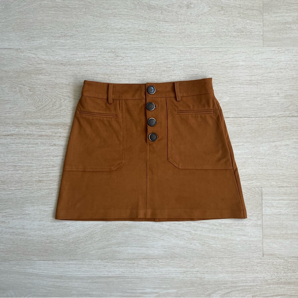 Vintage Zara Trf brown suede leather mini skirt. Size small. NWOT.